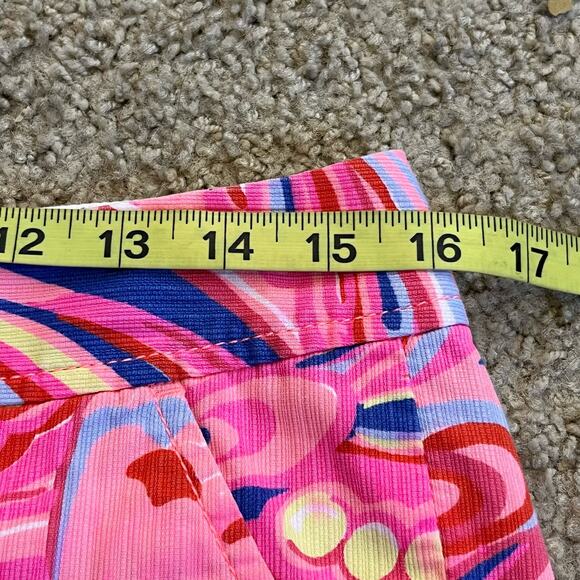 Lilly Pulitzer Walsh Shorts Reef Retreat Pattern Size 2 Pink and Blue Watercolor - Picture 9 of 10
